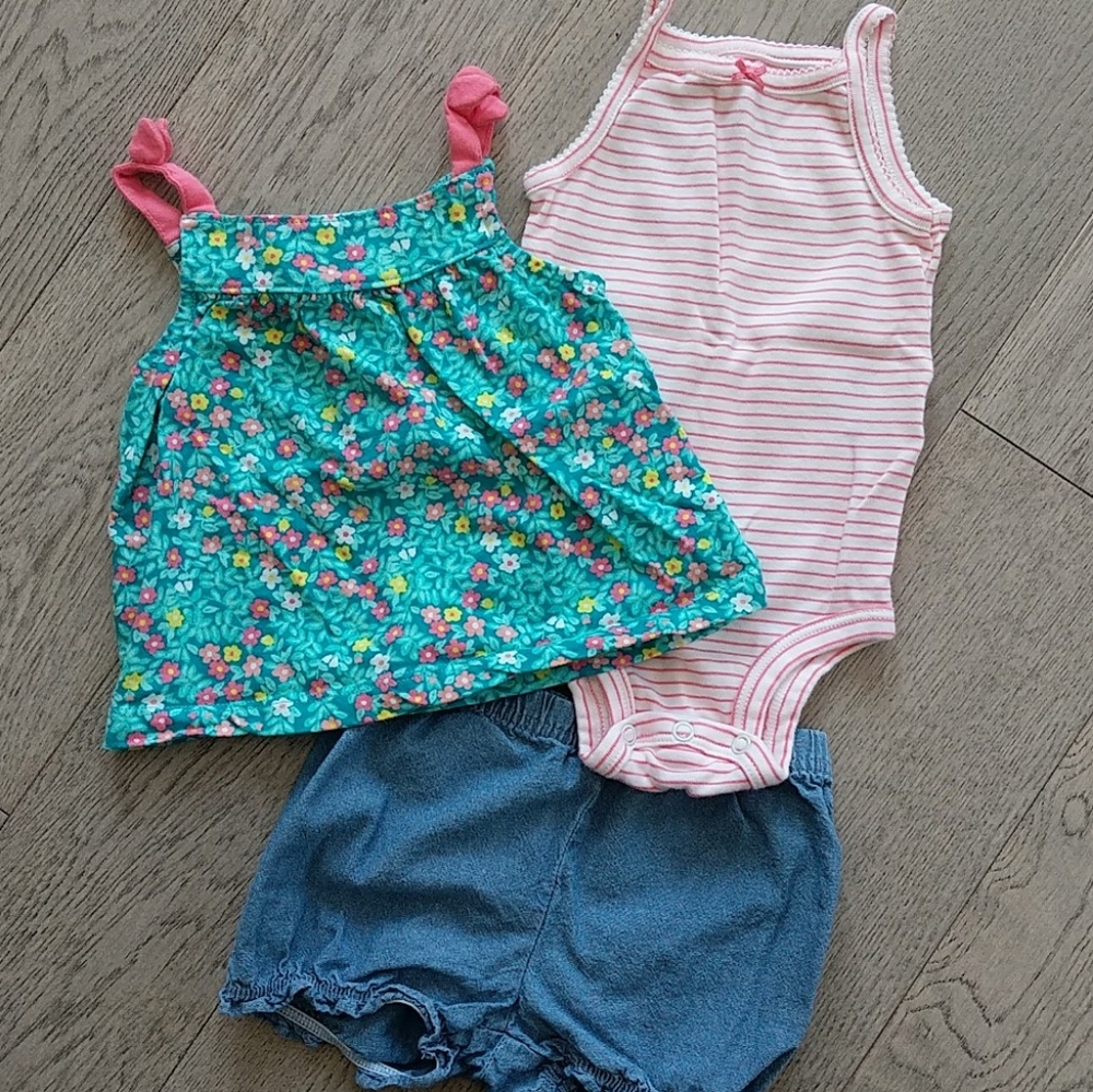 Carter's 3-Piece Floral Little Short Set